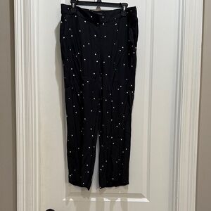 LOFT Black and White Polka Dot Cropped Pants